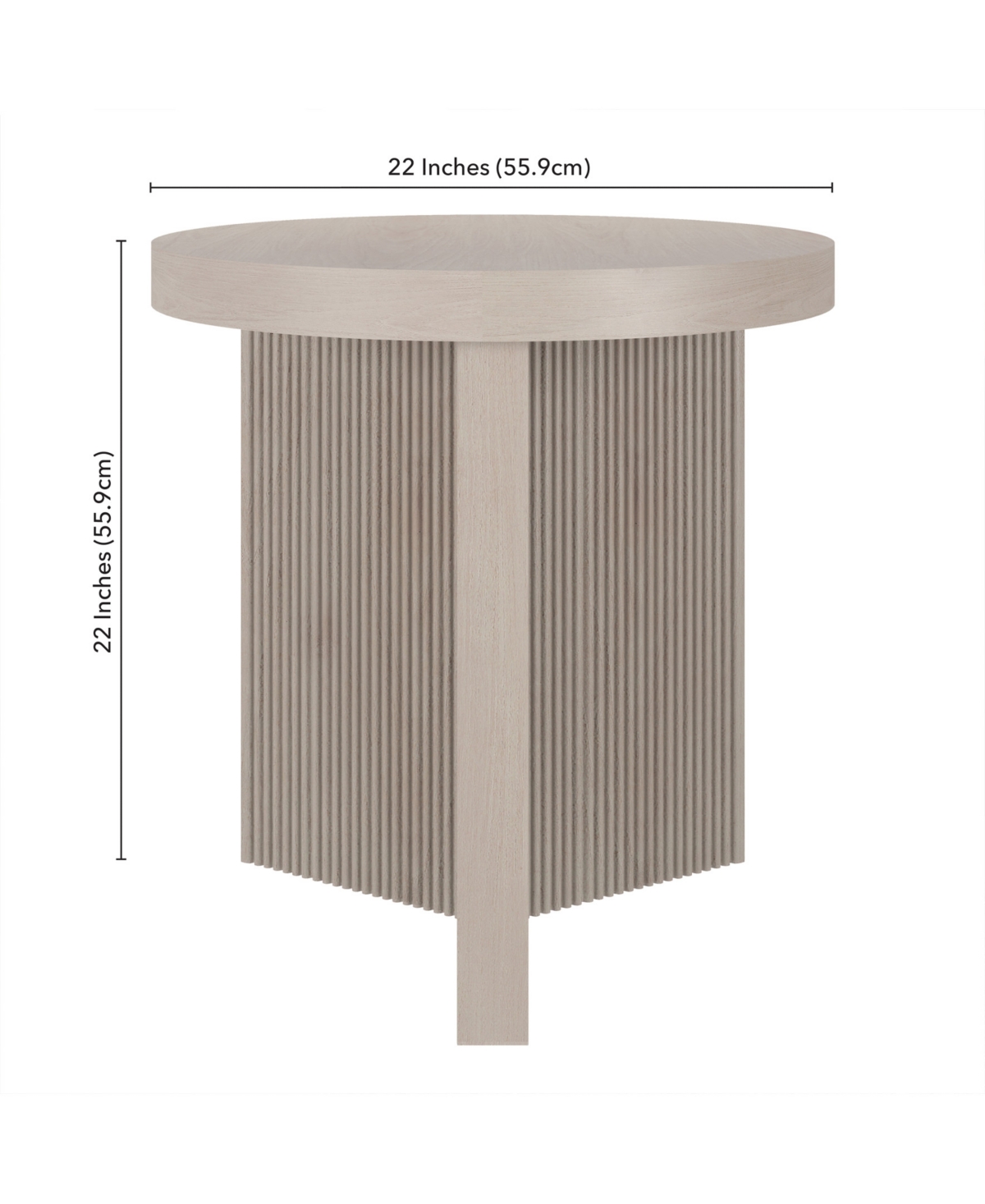 Hudson & Canal Holm 22" Wide Round Fluted Side Table