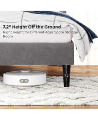 Full Size Metal Platform Bed with Storage Headboard and Strong Slats