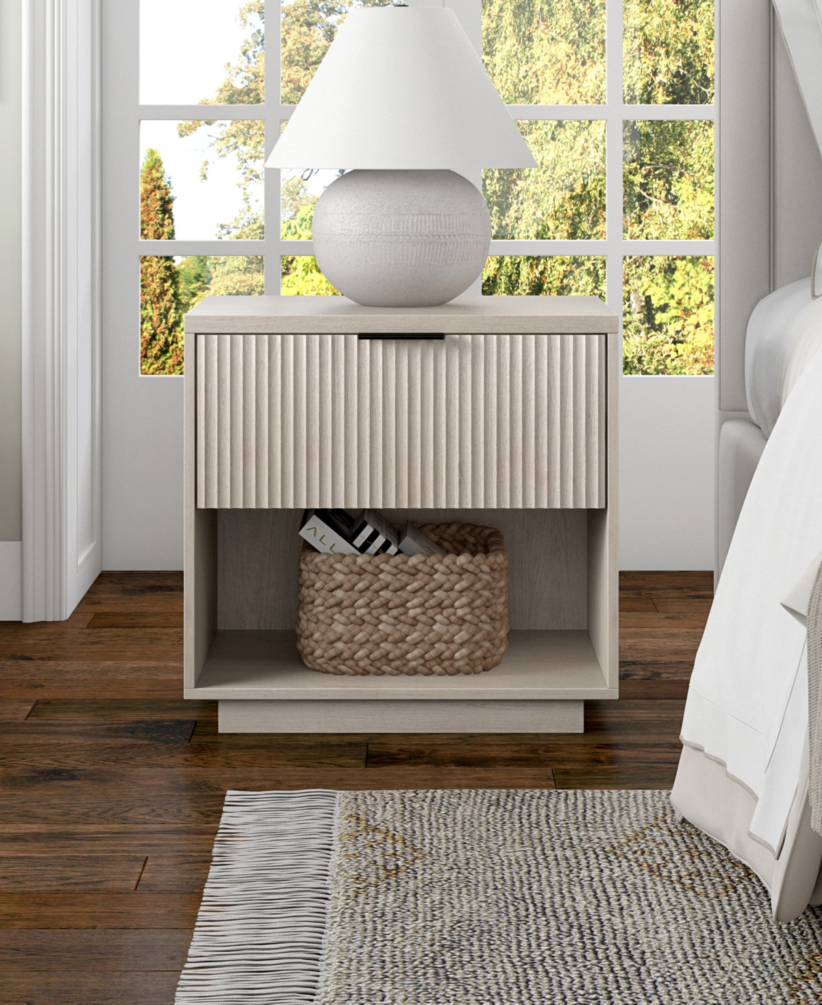 Hudson & Canal Karten 24" Wide Rectangular Fluted Nightstand