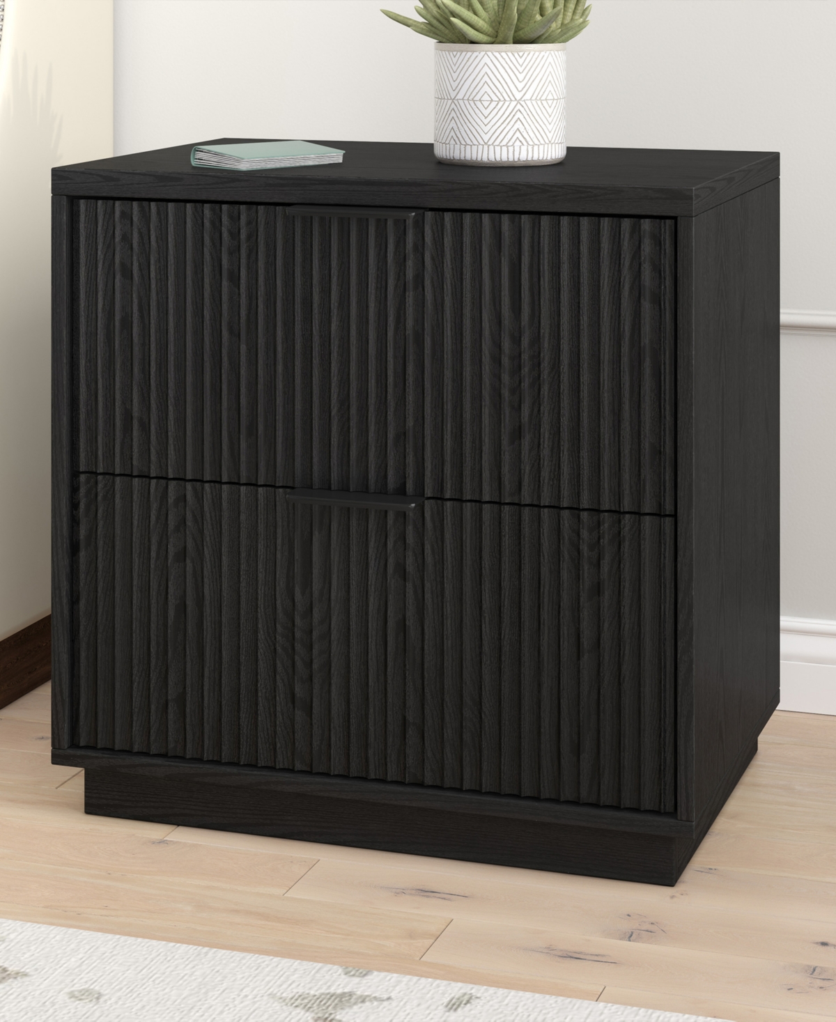 Hudson & Canal Yarden 24" Wide Rectangular Fluted Nightstand