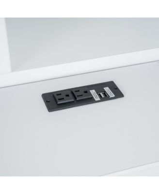 Streamdale King Size Wood Platform Bed with Multi-storage Headboard, USB and Drawers