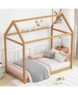 + Twin Size + Wood + House Design + Bed