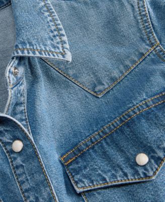 Women's Cropped Denim Western Shirt