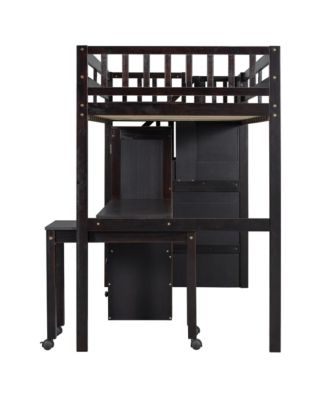  Twin Loft Bed with Stairs & Storage