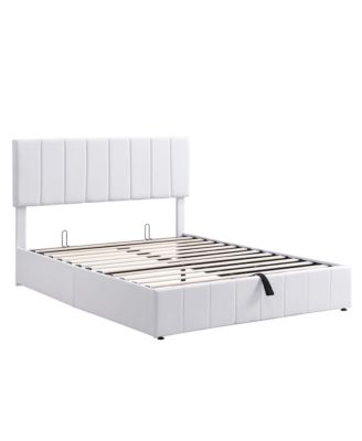 Upholstered Platform bed with a Hydraulic Storage System