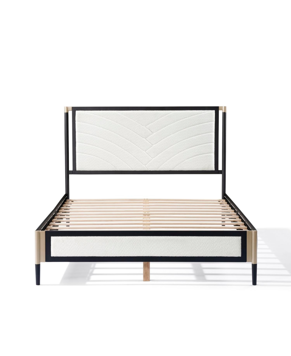 Streamdale Furniture Queen Bed with Boucle fabric Headboard Frame