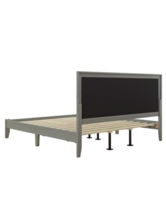 King Solid Wood Platform Headboard Bed