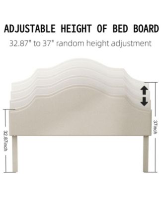 Queen Upholstered Platform Bed with Adjustable Headboard