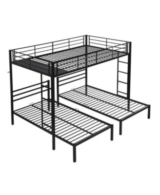 Triple Bunk Bed Full Over Twin Metal Frame