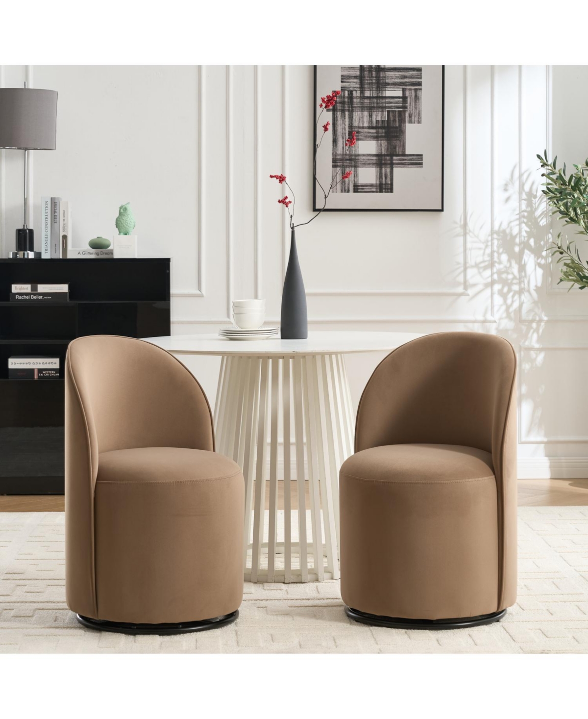 Streamdale Furniture Upholstered Swivel Barrel Dining/Accent Chair