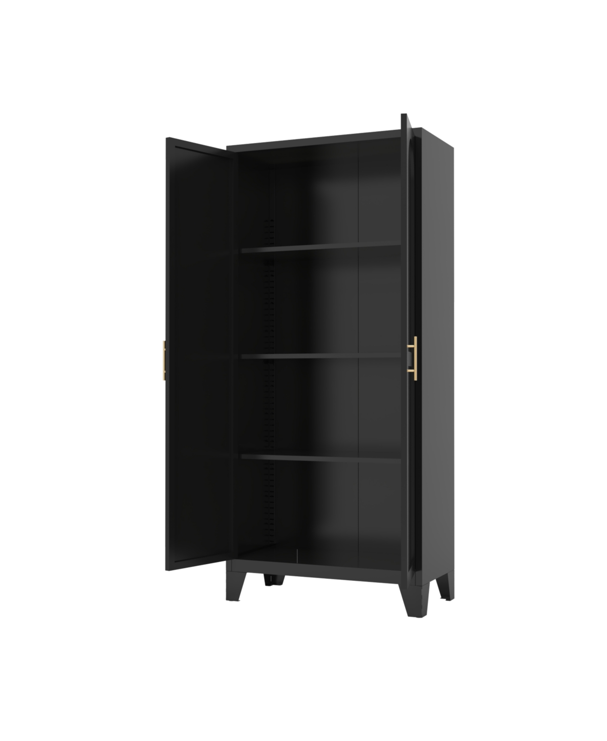 Streamdale Furniture 71" Metal Storage Cabinet with Doors & Adjustable Shelves (Black)