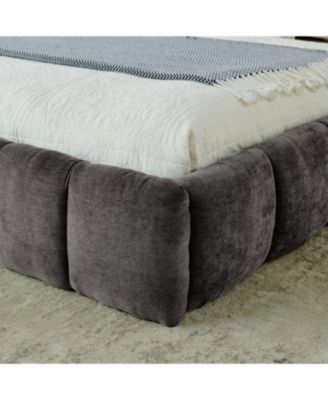King Upholstered Platform Bed Frame - Dark Gray