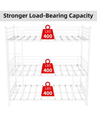 Heavy-Duty Triple Bunk Bed w/ Ladder & Rail bed frames