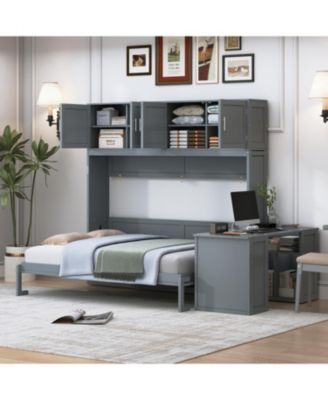 Queen Murphy Bed with Desk & Storage