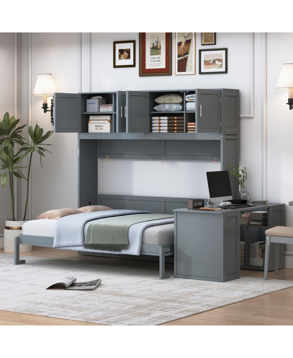 Streamdale Furniture Queen Murphy Bed with Desk & Storage