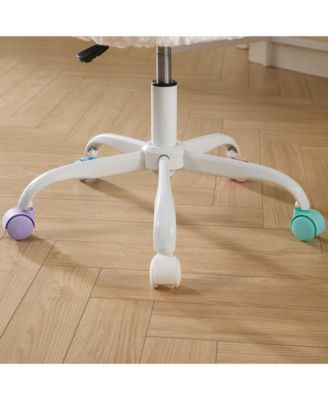 Ivory Faux Rabbit Fur Office Chair