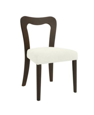 Dining Chair Without Arm (dark brown+beige) Set of 2