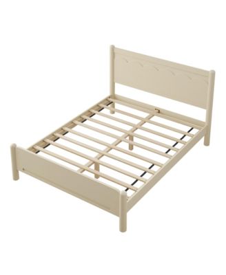 Streamdale Queen Size Wood Platform Bed Frame with Headboard and Wooden Slat Support