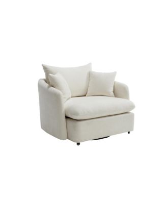Swivel Chair with Pillows - Beige