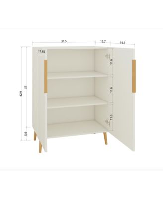 Modern White Sideboard Cabinet - Gold Handles