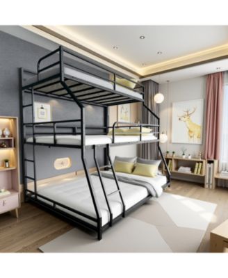 Triple Bed with Ladders & Guardrails - Easy Assembly