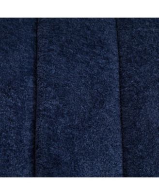 Modern Upholstered Bed Bench, Channel Tufted, Chenille, Navy