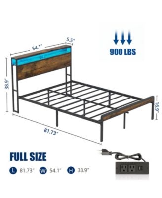 Metal Bed Frame with LED, Heavy Duty, Noise Free