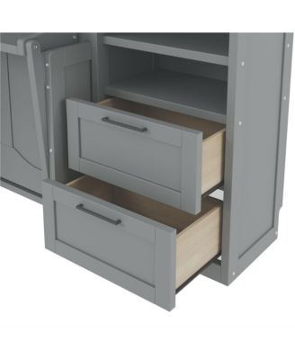 Queen Size Murphy Bed Wall Bed with Closet ,Drawers and Shelves