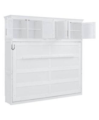 Queen Size Murphy Bed Wall Bed with Top Cabinets
