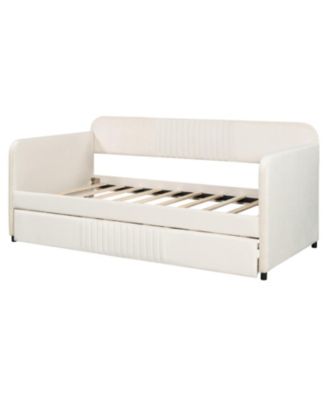 Upholstered Twin Daybed Sofa with Trundle