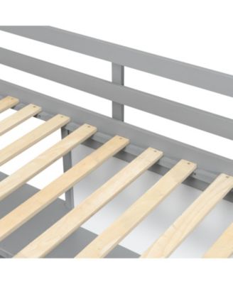 Twin Loft Bed with Shelves, Desk & Board - Gray