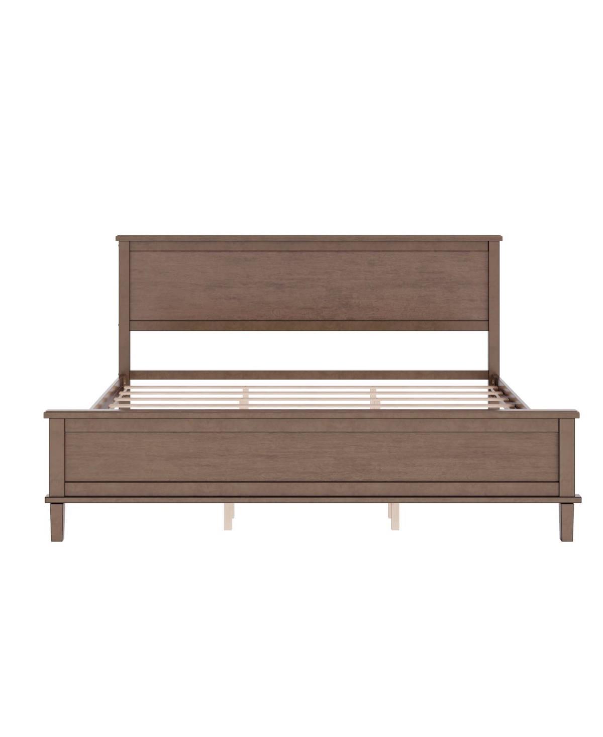 Streamdale Furniture Mid-Century Wood Platform Bed with Headboard