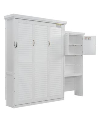 Queen Murphy Bed with Storage & Louvered Detail