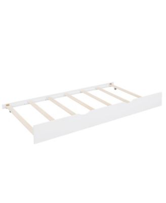  Wooden Full Size House Bed with Trundle & Shelf - White