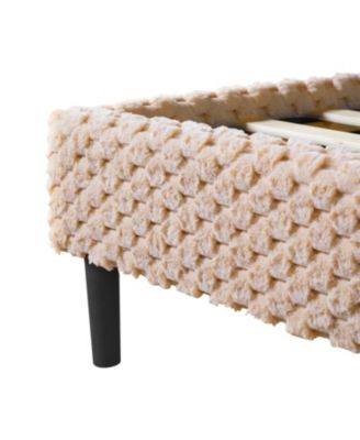 Streamdale Simple Modern Camel Plush Soft Bed Comfortable Backrest Bedroom Bed