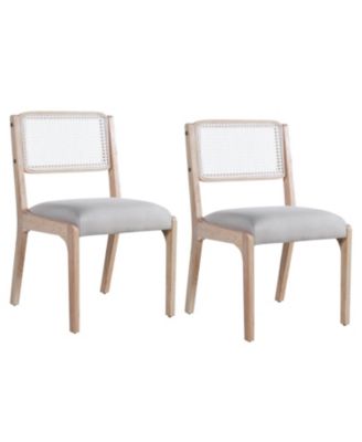 Modern Farmhouse Dining Chairs, Set of 2, Beige