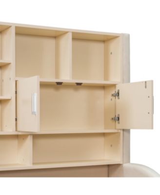 Twin Upholstered Daybed with LED, Storage & Trundle