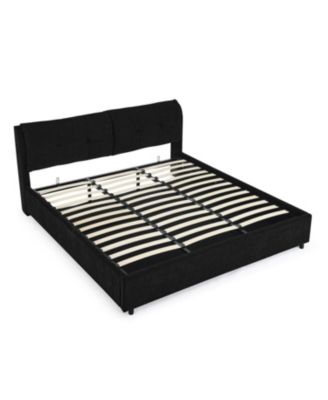 Chenille Hydraulic Storage Bed