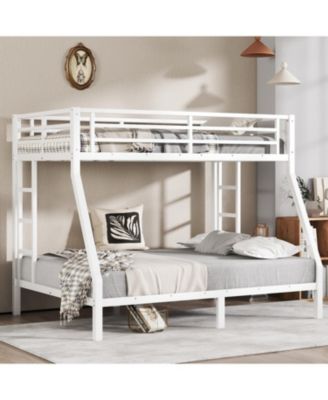 Metal Twin Over Full Bunk Bed, Space-Saving