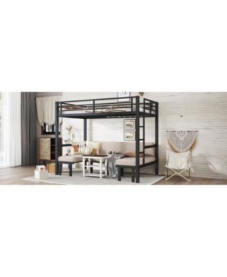 Full Over Full Pull-Out Bunk Bed, Black