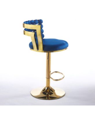 Streamdale Modern Blue Bar Chairs (Set of 2)