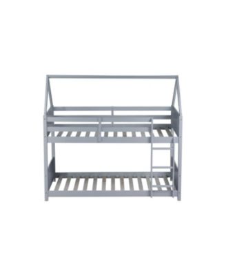 Twin Over Twin House Bunk Bed with Guardrails