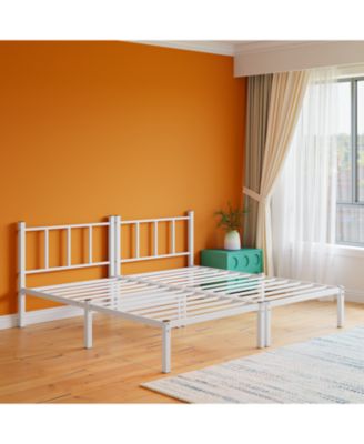 Triple Twin Metal Bunk Bed with Guardrails & Ladder