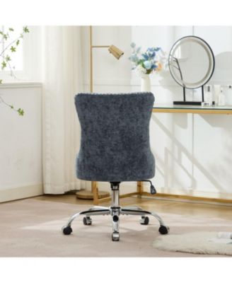 Light Blue Chenille Tufted Office Chair