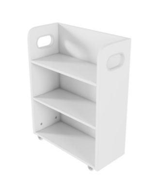 Streamdale Twin Metal Platform Bed with Light & Storage Shelves, White