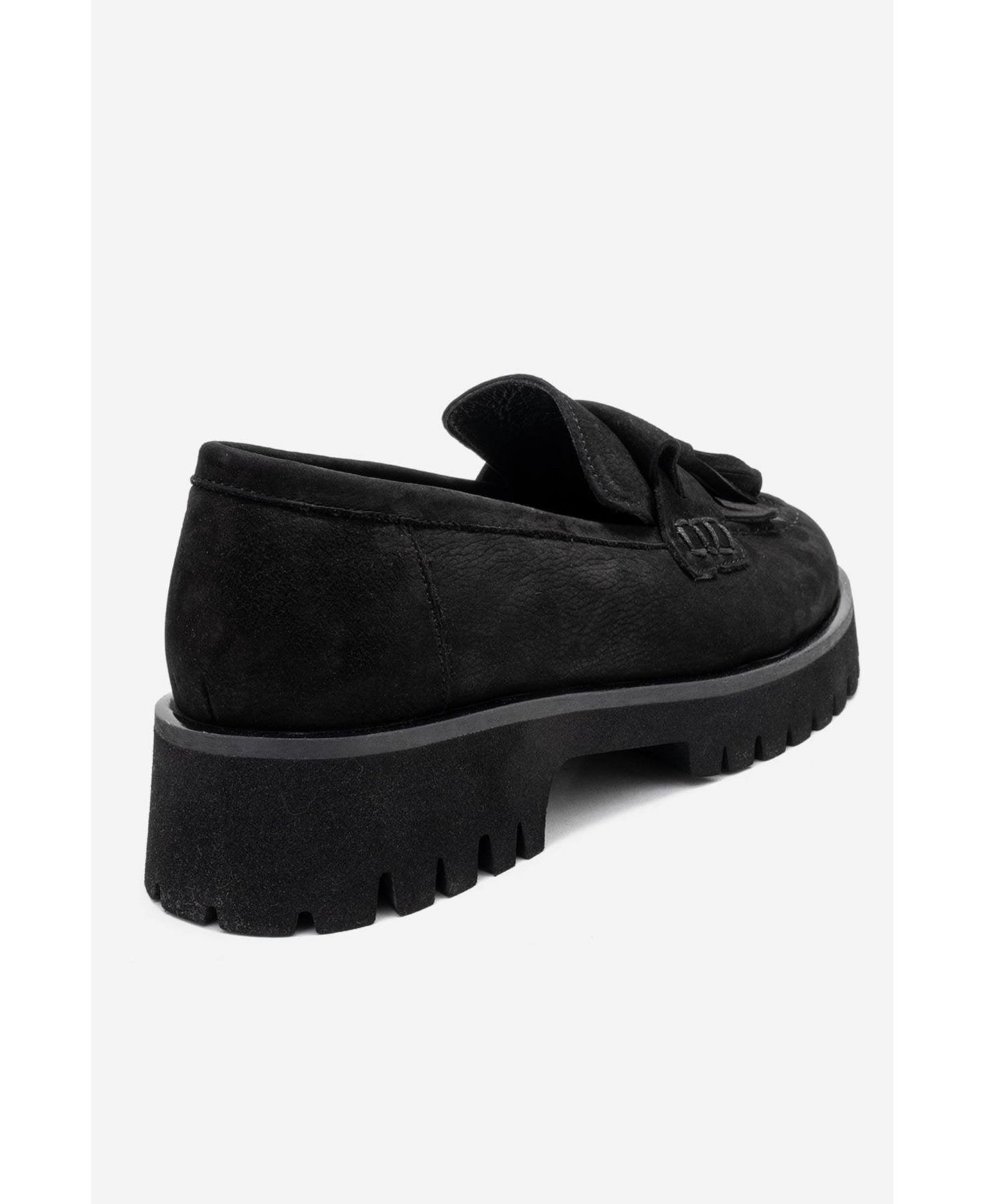 Женские туфли Forever & Always Shoes Poen Leather Tassel Loafer, цвет: Чёрный замшевый кожаный — фото 6