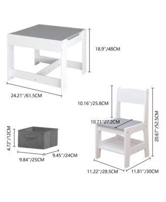  Kids 3-in-1 Activity Table & Chair Set with Storage