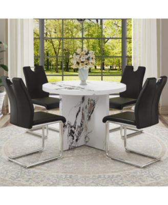 Modern 42" Round Dining Table for Small Spaces (Table Only)