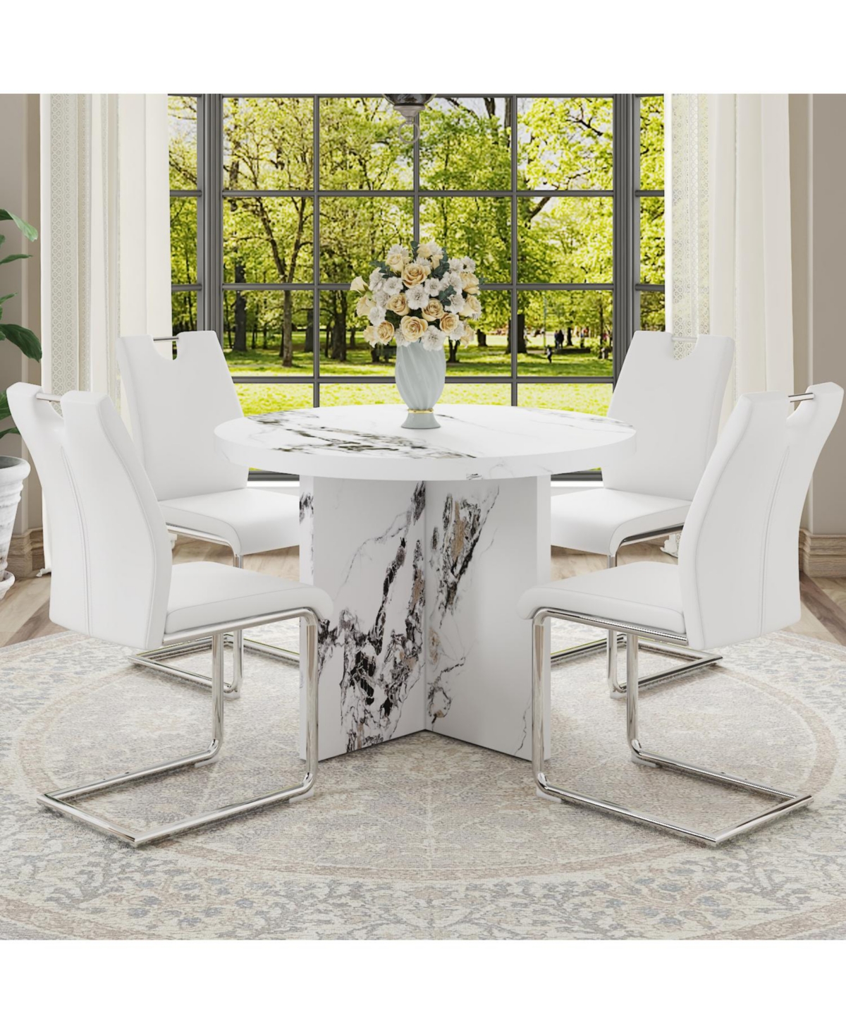 Streamdale Furniture Modern 42" Round Dining Table for Small Spaces (Table Only)
