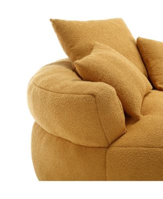 Chenille Sleeper Sofa Chair - Modern Fluffy Lounge Seat